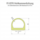 FE-03TK Silikon Hohlkammerdichtung transparent mit Selbstkleberücken